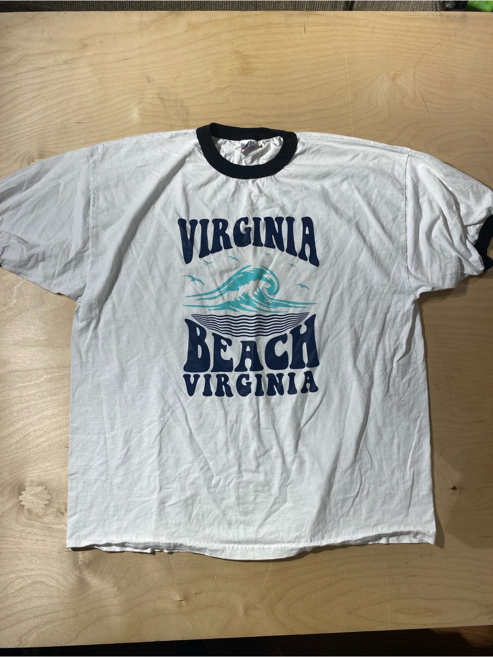 Alstyle Apparel Virginia Beach Virginia White Ringer T-Shirt 3XL (AU)